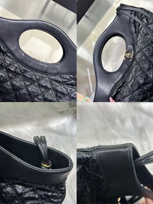 CHANEL 31Bag Medium Black Leather Tote Shopping Bag For Women | eBay