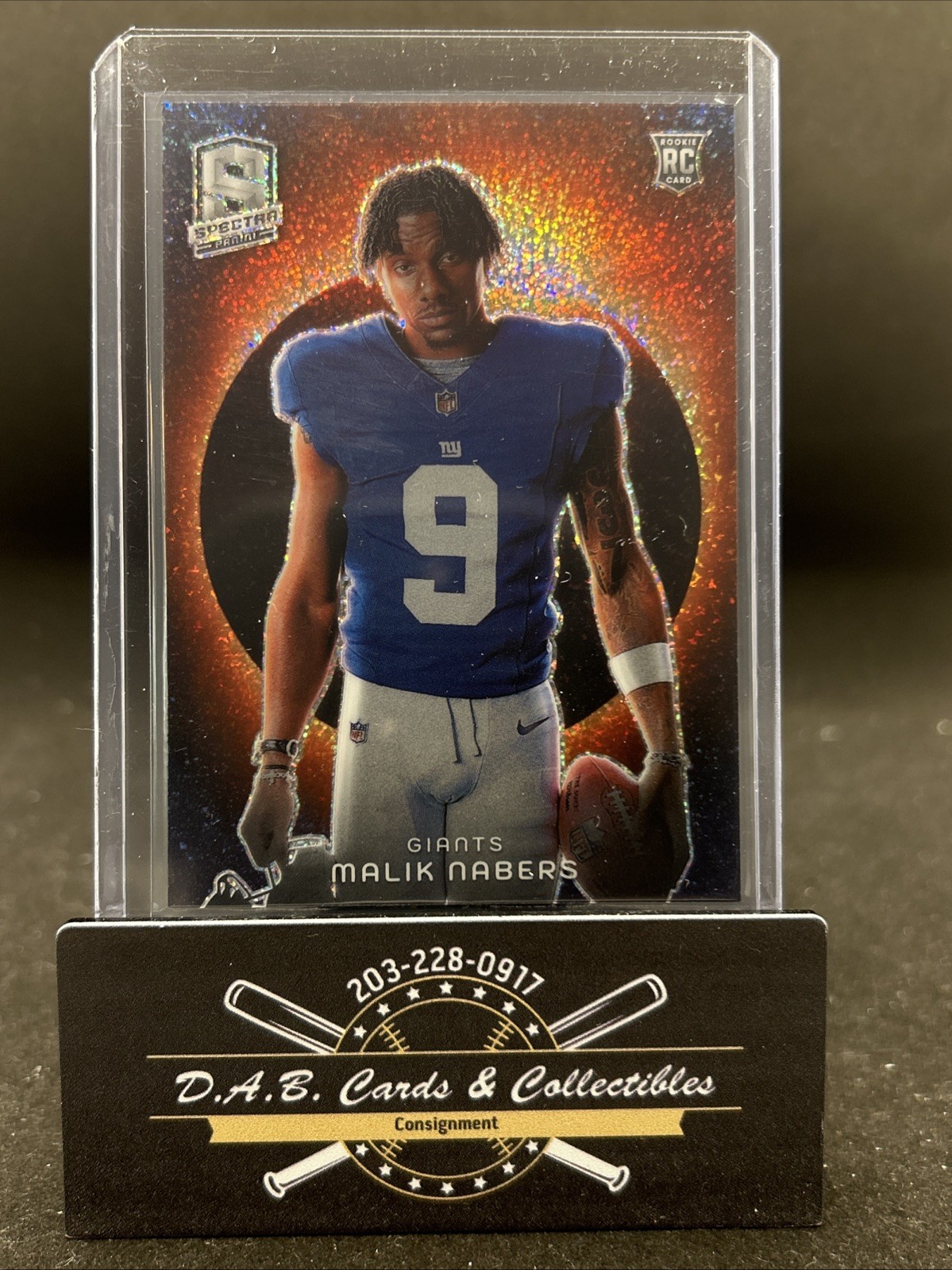 Malik Nabers 2024 Panini Spectra Solar Eclipse Case Hit Rookie SSP NY GIANTS T02