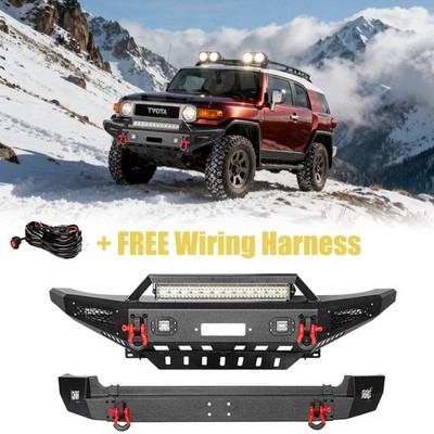 Aaiwa For 2007-2014 1st Gen Toyota FJ Cruiser Front/Rear Bumper w/LED Lights