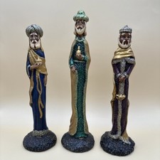Set of 3 Pencil Slim 9” & 10” Ceramic Wisemen by The Doll Menagerie Made In USA