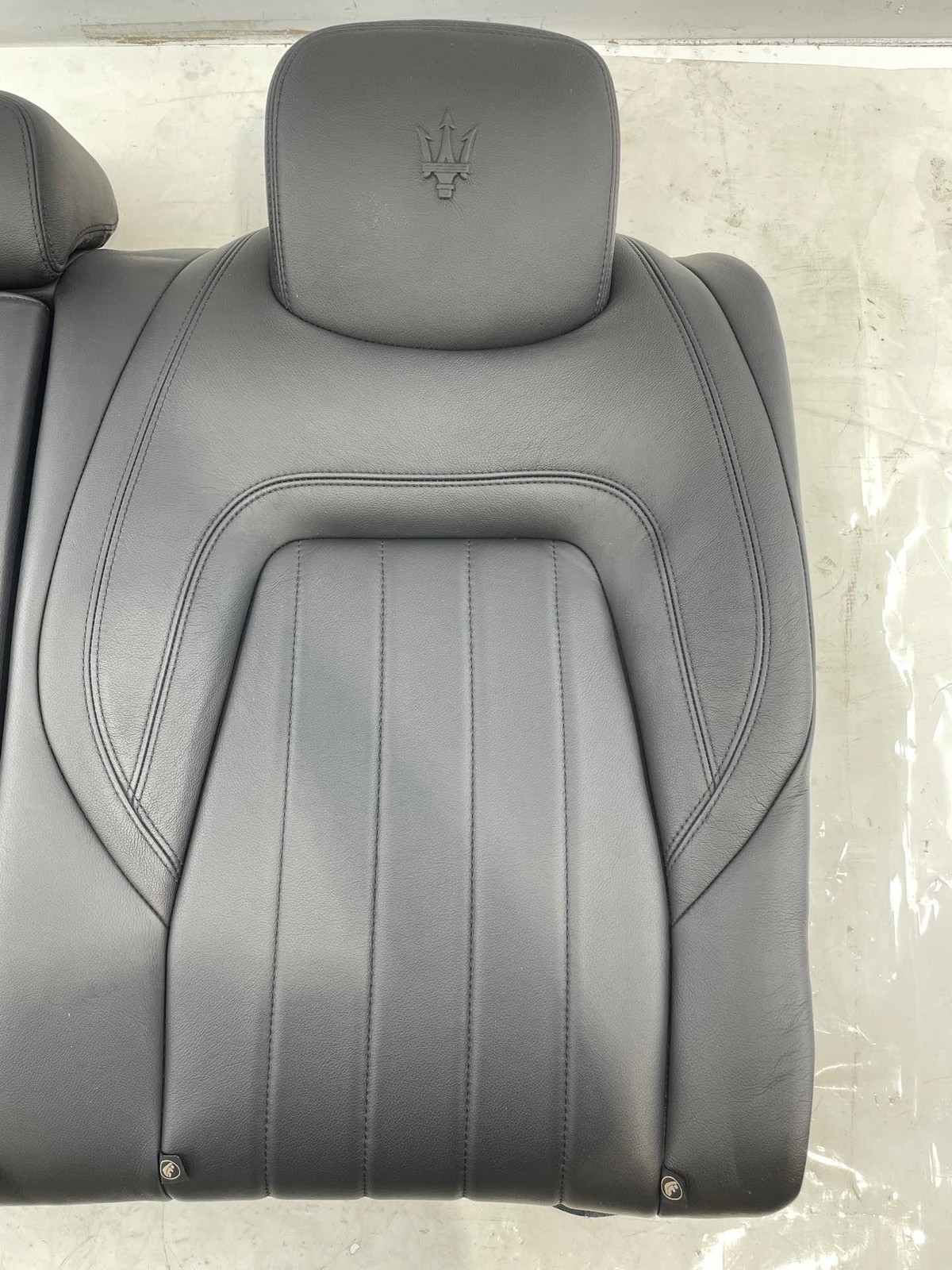 2014-2017 Maserati Quattroporte Rear Driver Upper Black Leather Seat LH OEM