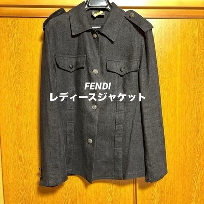 USED FENDI DARK GRAY TAILORED JACKET FOR WOMEN GOOD