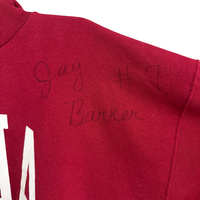 Vintage 90s ALABAMA CRIMSON TIDE Hoodie Signed JAY BARKER 7 Russell Athletic XXL