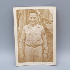 Vintage 1943 WWII US Army Sergeant Portrait Sepia Original 4x6 Military Photo