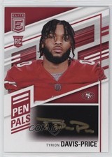2022 Panini Donruss Elite Pen Pals Black Gold Ink Tyrion Davis-Price Auto 16ze