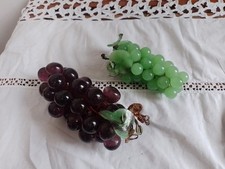 GRAPPE DE RAISIN EN VERRE VINTAGE LOT DE 2