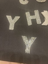 TOPPE TERMOADESIVE SINGOLE  - LETTERE INIZIALI CRISTALLINI ARGENTO