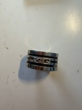 Men’s silver with black stripes D&G ring
