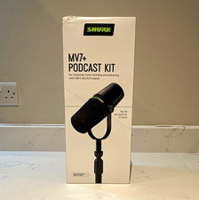 Shure MV7+ Podcast Microphone Kit for Podcasting, USB-C/XLR Outputs, Black
