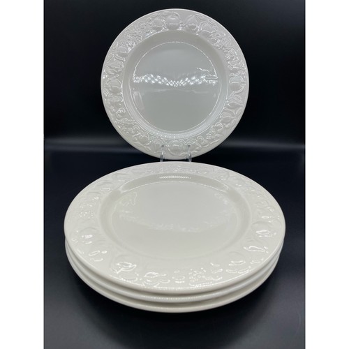 Franco Giorgi Quadrifoglio 4 Dinner Plates Countryside Embossed Fruit Italy - Bild 1 von 6