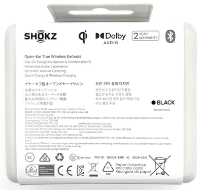 Shokz - OpenDots ONE Open-Ear True Wireless Earbuds - Black E310