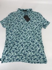 G/Fore G4 Golf Shirt Polo Sleeve Logo Mapped Icon Camo Tech Print Size M Green