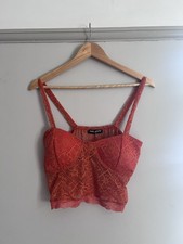 Vintage Y2K lacy cropped top bustier style