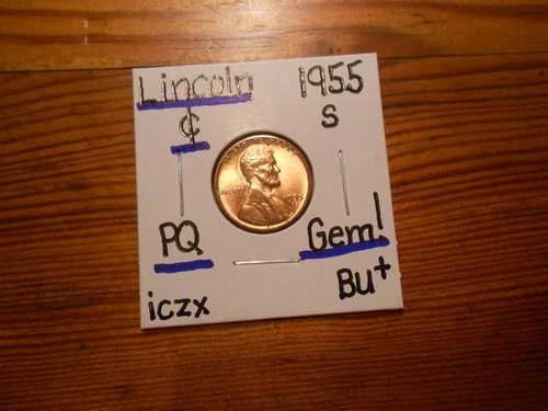 1955S Lincoln Cent Gem BU+ BLAZER!!! PQ!!!! Low Mintage!!!!!