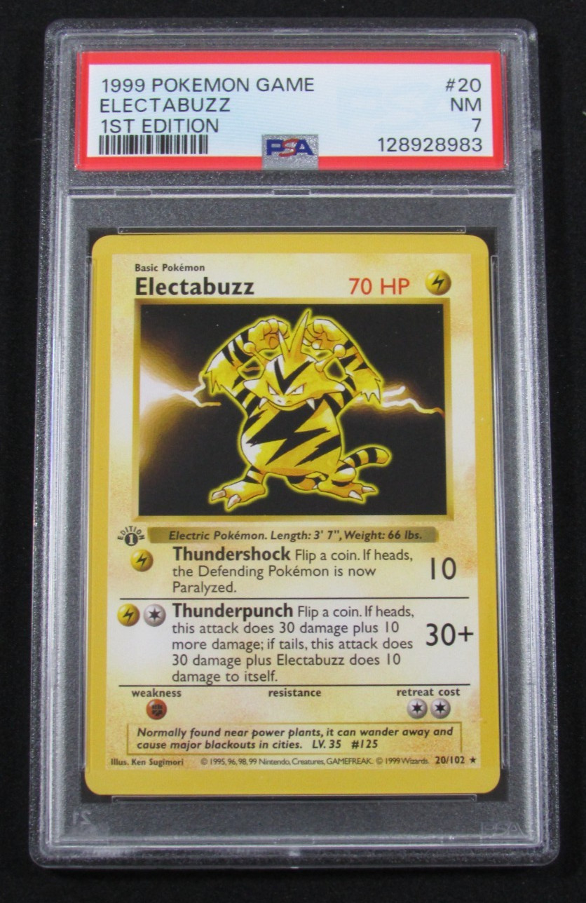 1999 Pokemon Game ELECTABUZZ 1st Edition 20/102 PSA 7 NM