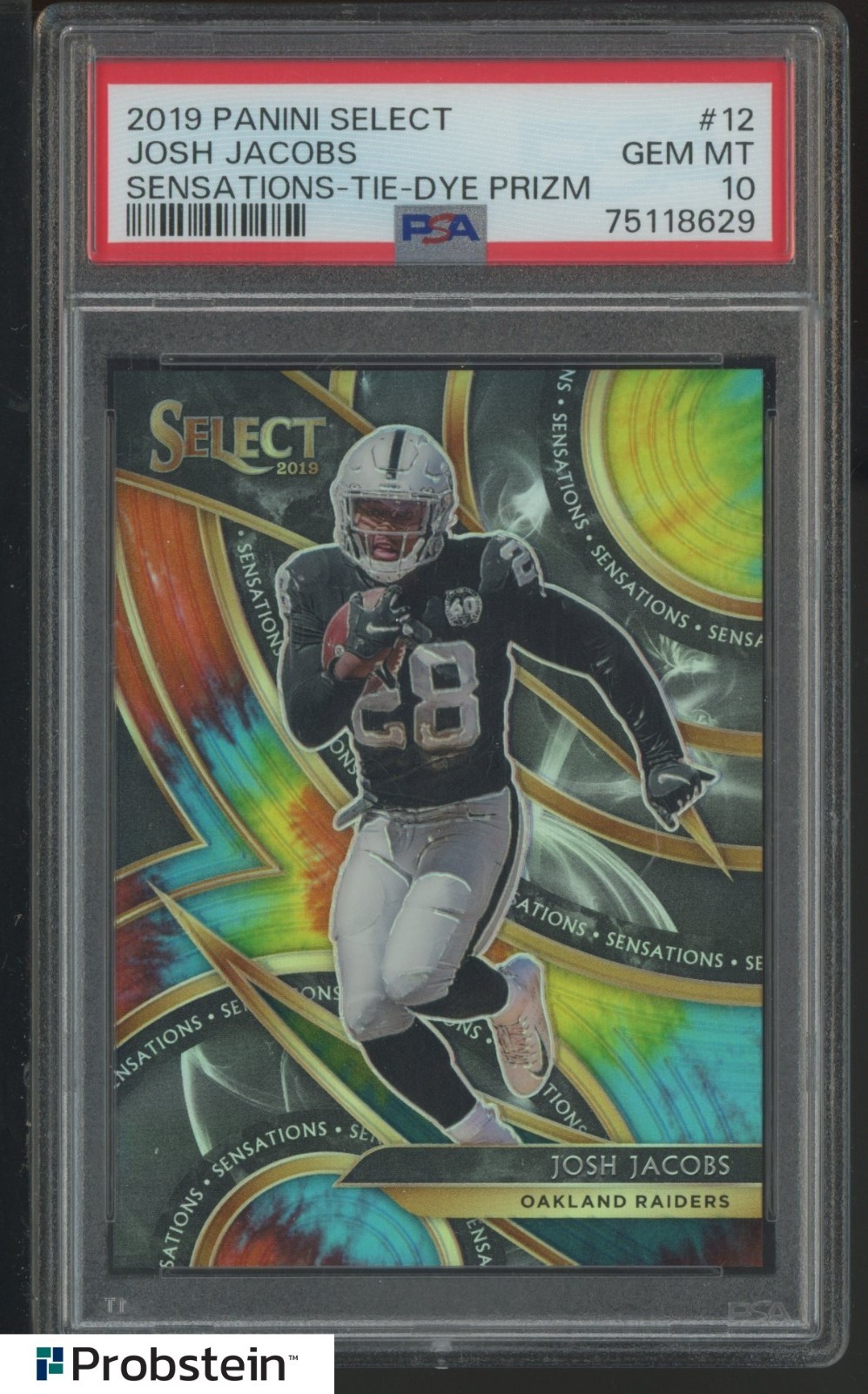 Josh Jacobs Panini Select Sensations #12 Tie Dye