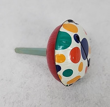 Vintage Party Noisemaker USA Metal Toy Rattle Party Birthday Dots Made in USA
