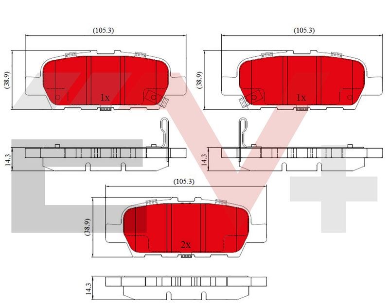 Brake Pad Set For Disc Rear Fits Nissan Leaf NV200 ALLIED NIPPON AEV32445