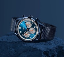 DETOMASO HERITAGE CHRONOGRAPH BLUE Armbanduhr mit Mesh Armband NEU