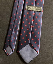 Stefano Ricci for Saks Fifth Avenue Men's Navy Red Polka Dot Silk Neck Tie
