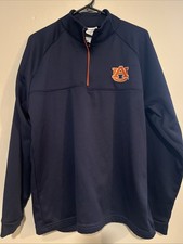 Champion Auburn Tigers Navy Pull Over Jacket Size Medium 1/4 Zip NCAA Football