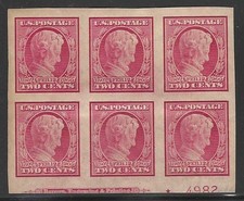 U.S., 1909, Scott #368, Bureau Imprint and Plate Block of 6, Mint, Hinged, X.F.