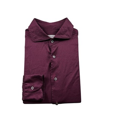 Corneliani Current Maroon Cotton Men s L/S Button Front Size Small S 