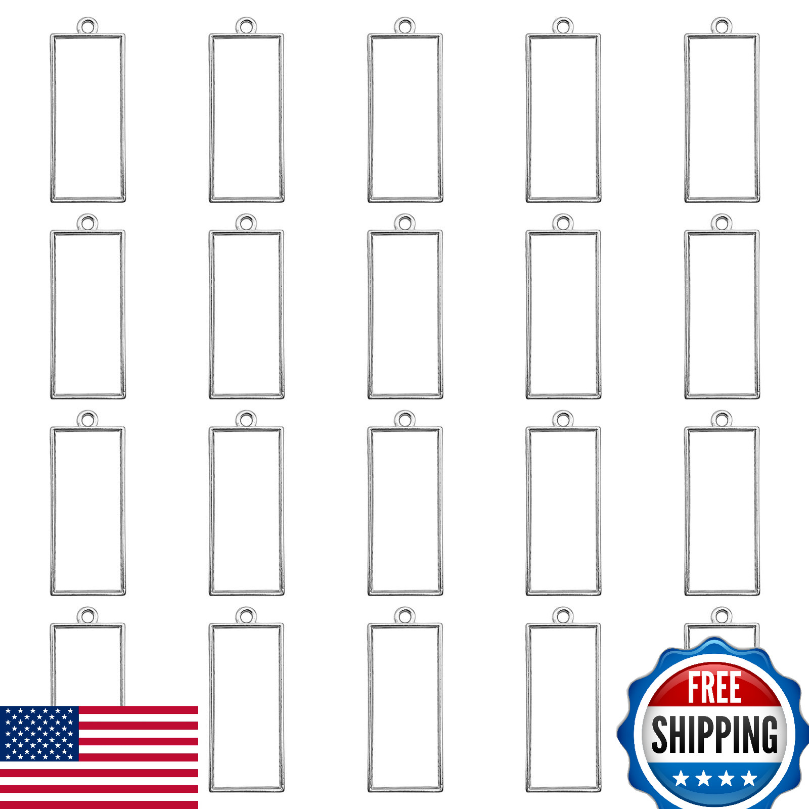 Oubaka 50Pcs Open Back Bezels for Resin Jewelry Making, Pendants, Earrings, Neck