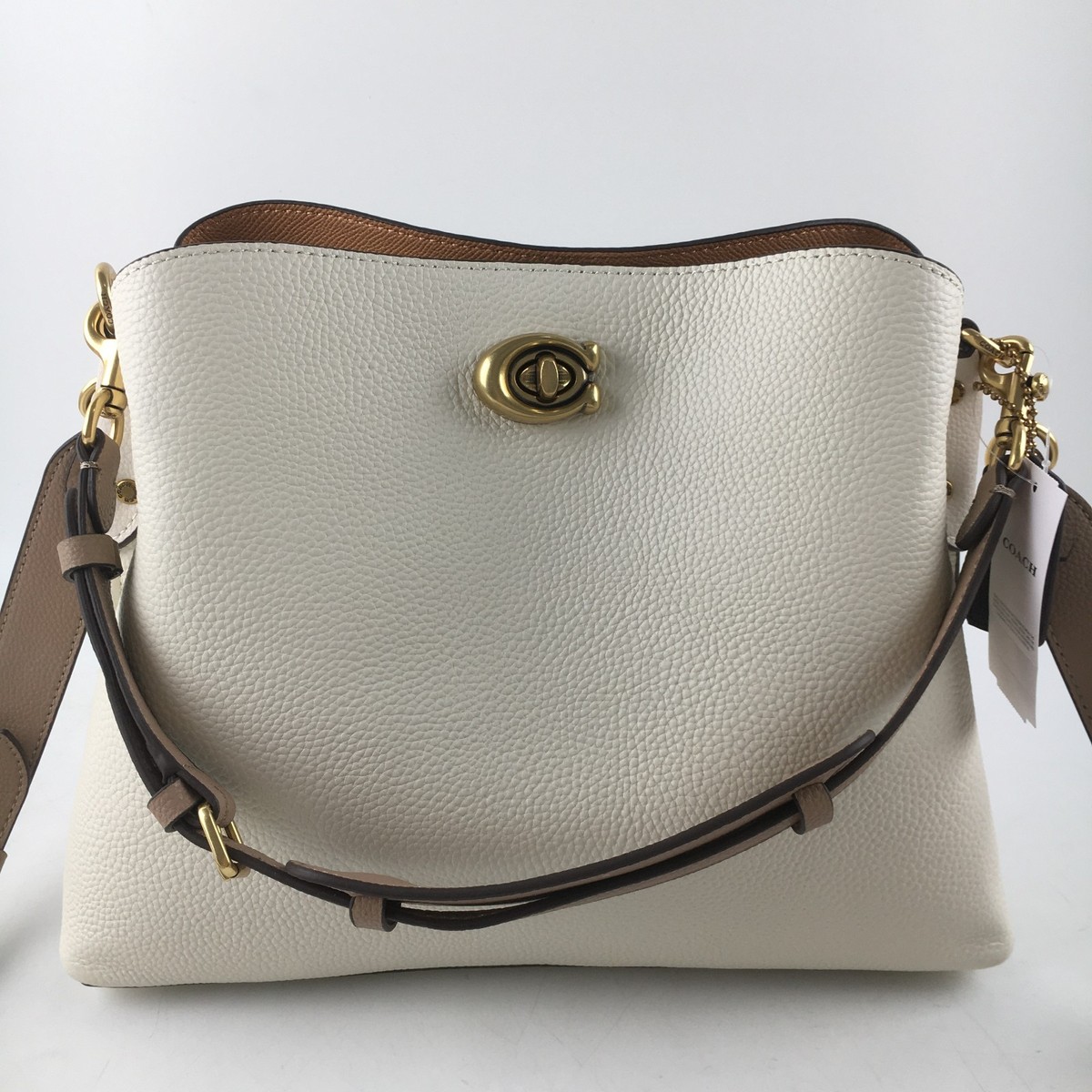COACH Willow Shoulder Bag C2590 Chalk Colorblock Polished Pebble