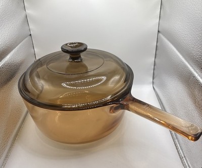 VISION by Corning 2.5 L Sauce Pan With PYREX Lid Great Condition VTG