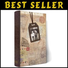 Rustic Brown Photo Album 4x6 300 Pockets, Memo Writing Area