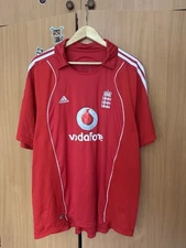 England Team Cricket Jersey Men’s XXL Adidas Polo Jersey Vodafone Red 2008