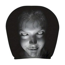 2pcs Car Scary Mask Face Headrest Cover Costume Front Seat Protector Decoration