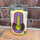 Measuring CUPS & SPOONS SET 6 pcs Ideal Kitchen Multi-Color Plastic Nesting NIP