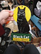 Porcelain Black Cat Virginia Cigarettes Sign