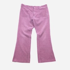 Vintage 70s Lee Fastbacks Pink Corduroy Flare Pants Disco Hippie Size 36 30