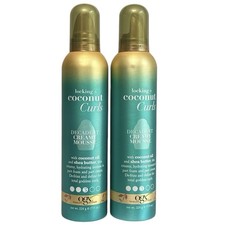 2 OGX Locking Coconut Curls Decadent Creamy Mousse Frizz Control Curly Hair