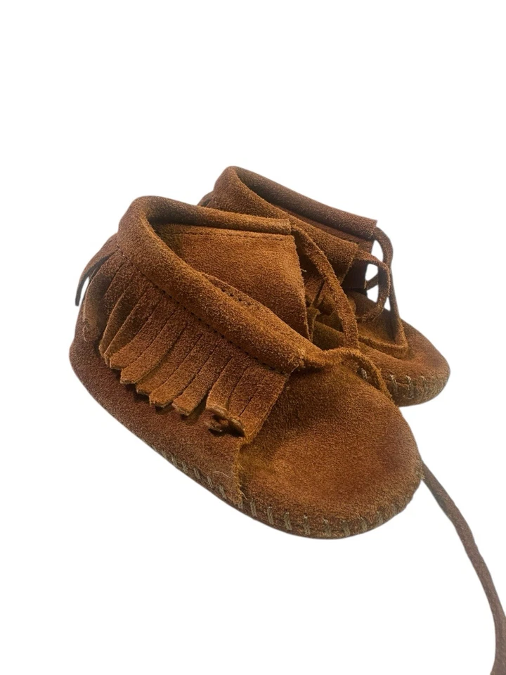 Minnetonka младенцев размер США 3 классический коричневый бахрома замшевые ботинки 1482 - Изображение 3 из 4