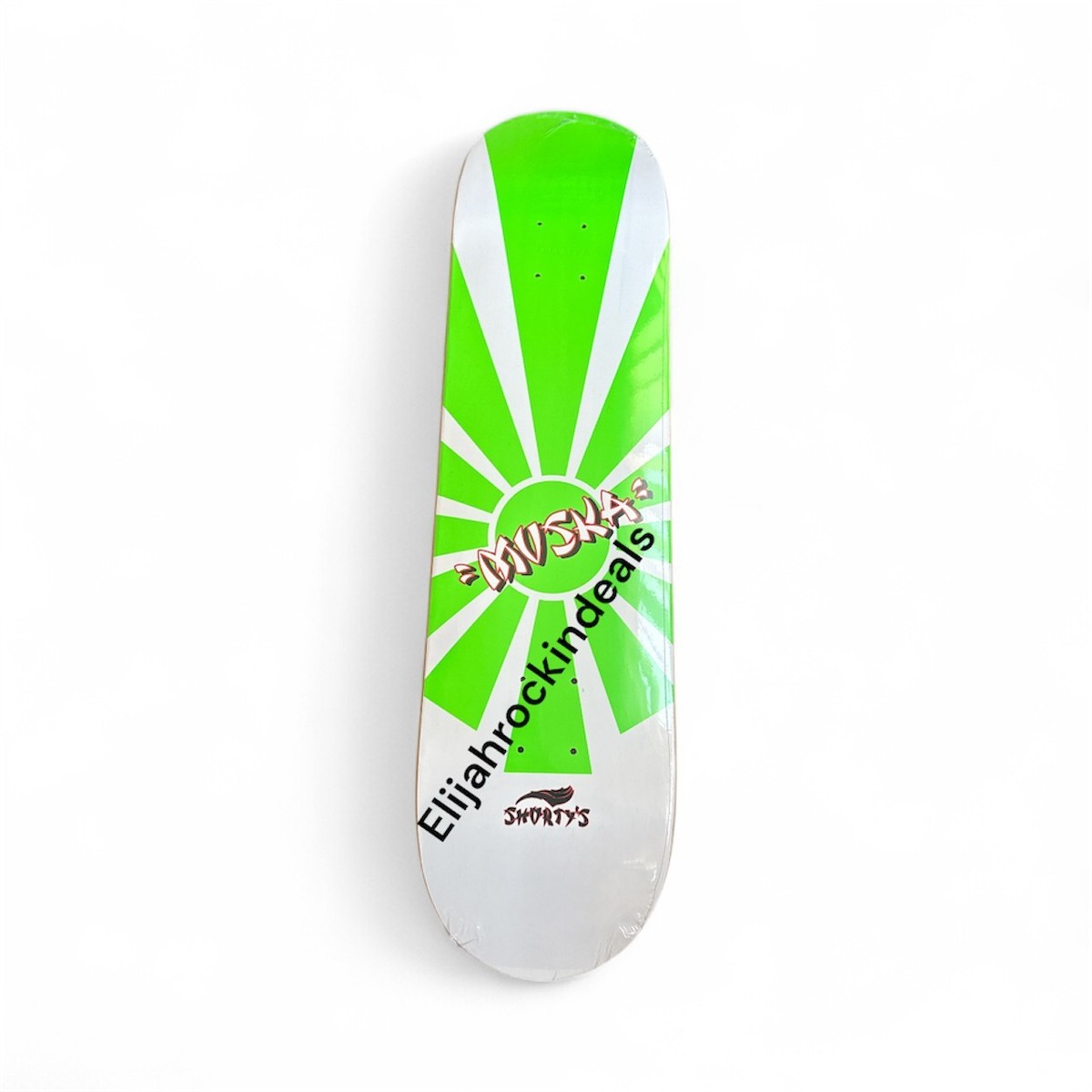 RARE SHORTY'S CHAD MUSKA RISING SUN SKATEBOARD DECK 8.25 RED