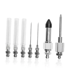 7 PCS Grease Needle Accessory Set, 5 Needle Nozzles 1 Grease Needle Dispenser 