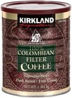 Kirkland Signature 100% Colombian Ground Filter Coffee, 1.36kg