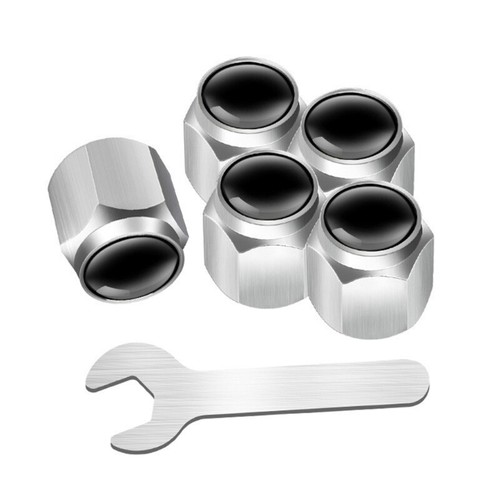 5pcs Tire Valves Caps with Rubber Seal Metal Tire Valves Caps for Car Bikes - Picture 4 of 12