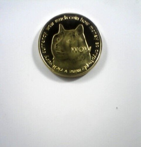 One Dogecoin - Commemorative Souvenir Money - Non-Currency - Gold Plated