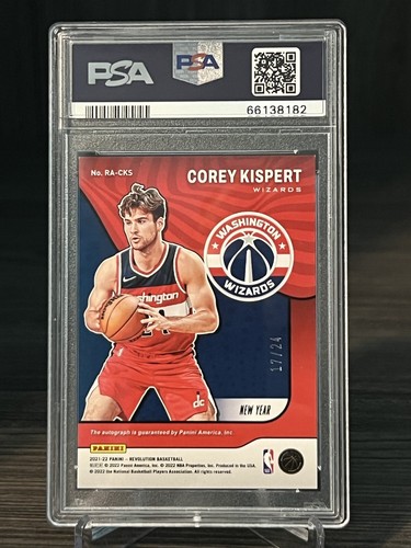 2021 Revolution COREY KISPERT RC AUTO /24 Chinese New Year Red Cracked Ice PSA 9 - Picture 2 of 2