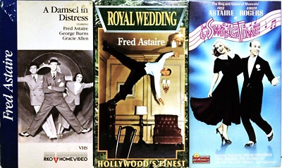 Lot of 3 Fred Astaire: Royal Wedding, Swing Time, Cansel in Distress (VHS)