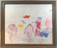 Ann Hall Different aspects of Daily Life Watercolour Framed Circa  1970s
