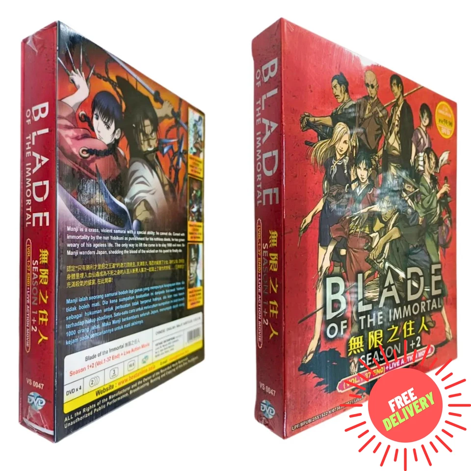 Blade Of The Immortal Season 1+2 (1-37 End) +Action Movie English Dub DVD Anime - Image 2 of 4