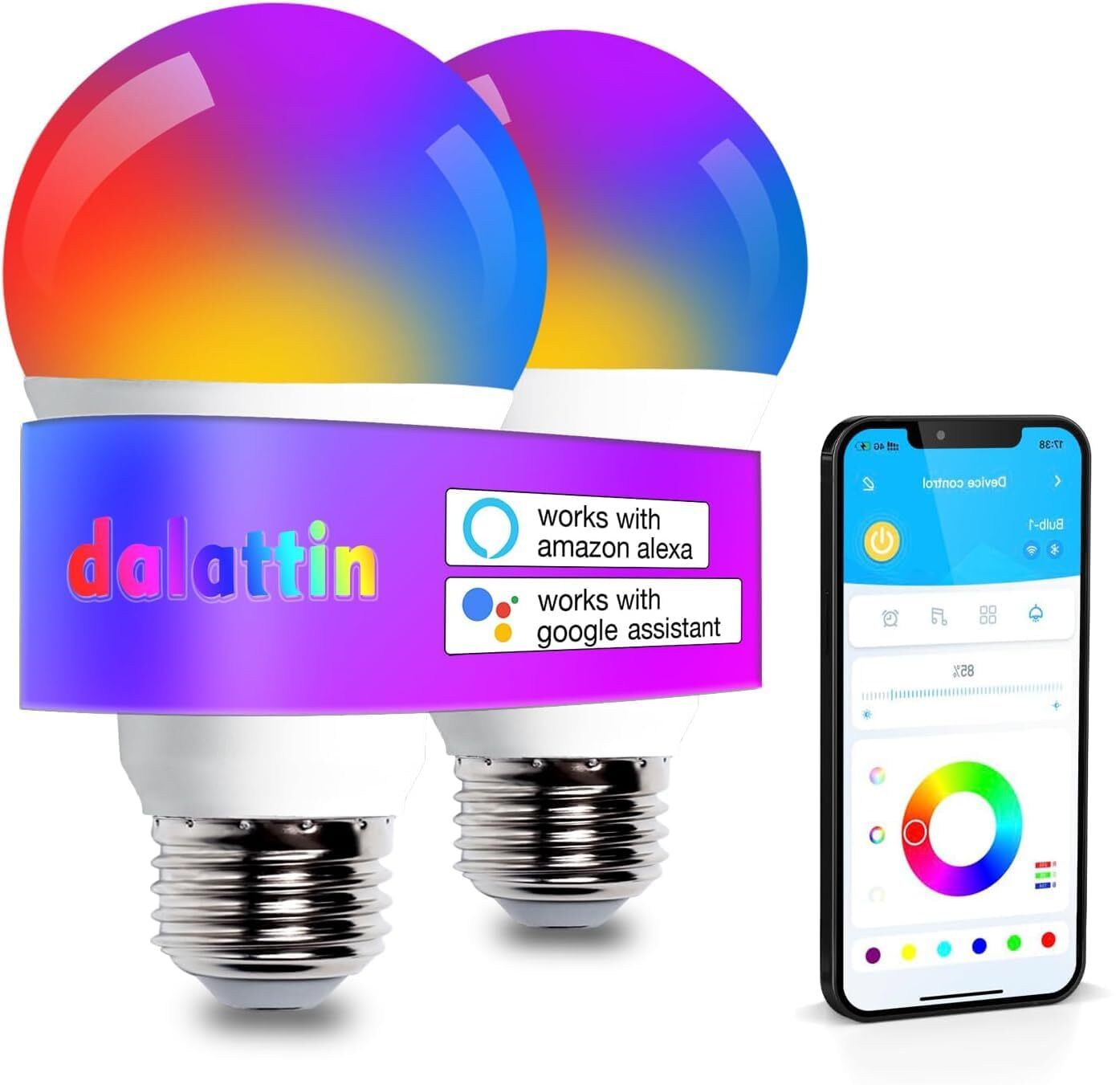 A19 Led Light Bulb, Smart Bulb Work with Alexa & Google Assistant, WiFi & Blu...