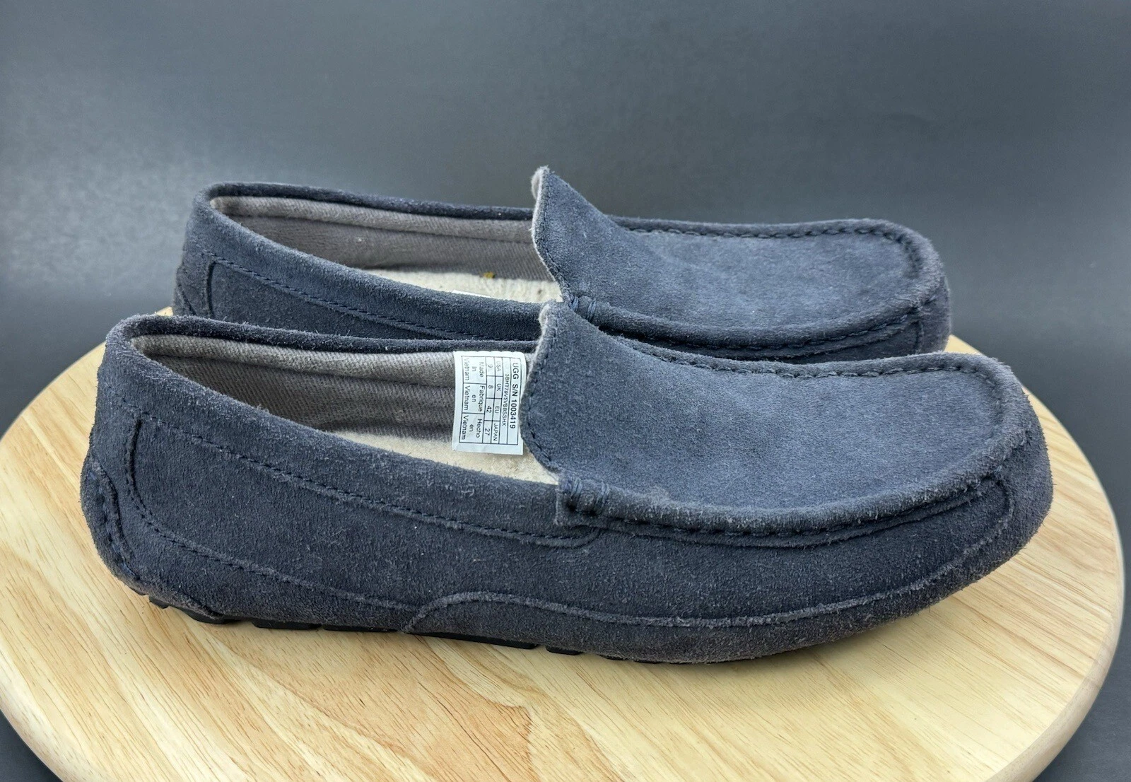 Mocassini Ugg da uomo Alder scarpe slip on blu navy moc punta taglia 9