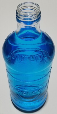 Pepsi Glass Bottle, 16 FL OZ. Circa 1970s, embossed clear glass.